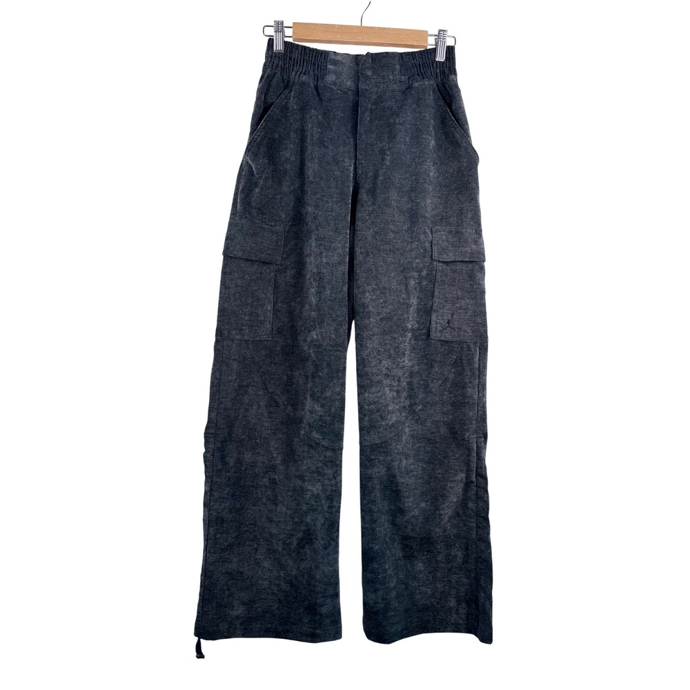Jordan Chicago‎ Corduroy Cargo Pants Charcoal wide leg street wear 90s Y2K sz XS